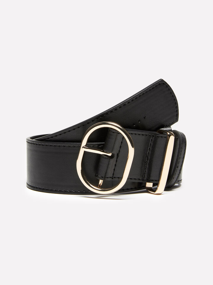 Black high waisted belt - women's belts - Black | Sisley image number 1